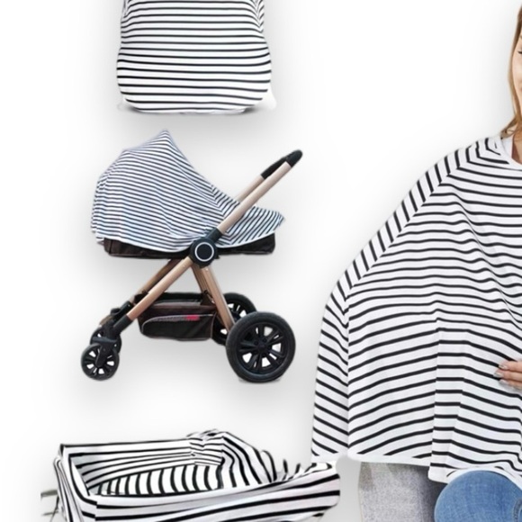 Baby breastfeeding, car seat, car cover! Blue and white - Picture 2 of 3